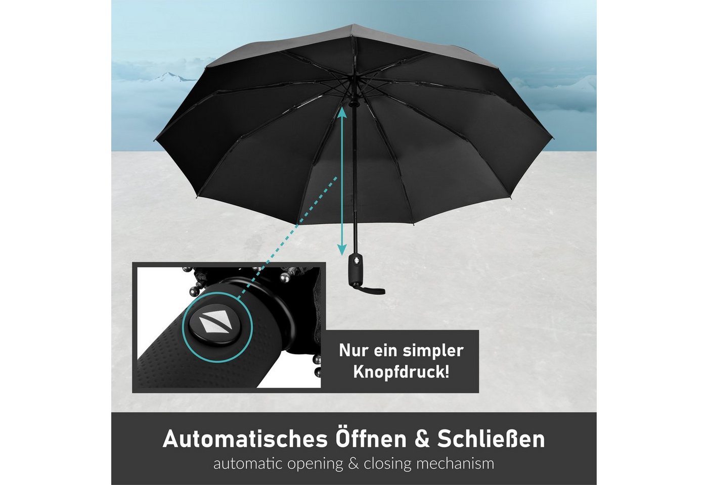 Styngard Taschenregenschirm Oslo, Sturmfest bis 140 km/h – Bild 5 von 5