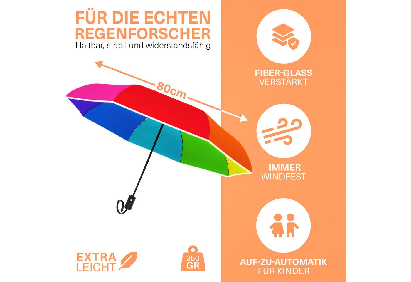 Styngard Taschenregenschirm Rotterdam, Regenschirm Kinder mit Sicherheitsreflektoren - Kinderschirm – Bild 2 von 5