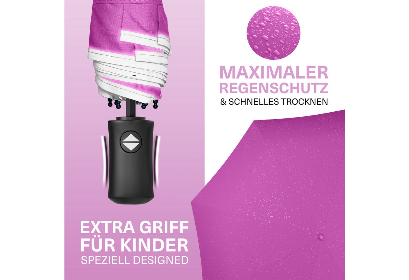 Styngard Taschenregenschirm Rotterdam, Regenschirm Kinder mit Sicherheitsreflektoren - Kinderschirm – Bild 5 von 5
