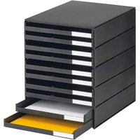 Styroval pro Box mit 10 Schubladen offen, oeko-schwarz