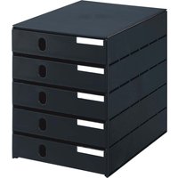 Styroval pro Box mit 5 Schubladen geschlossen, oeko-schwarz