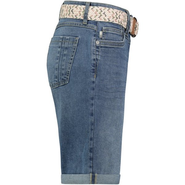SUBLEVEL Bermudas Damen Jeans Shorts Bermuda Kurze Hose Short Denim Stretch Denim Gürtel