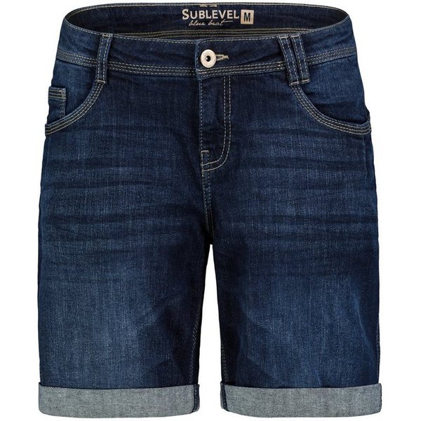 SUBLEVEL Bermudas Damen Jeans Shorts Bermuda Kurze Hose Shorts Short Denim Stretch Denim