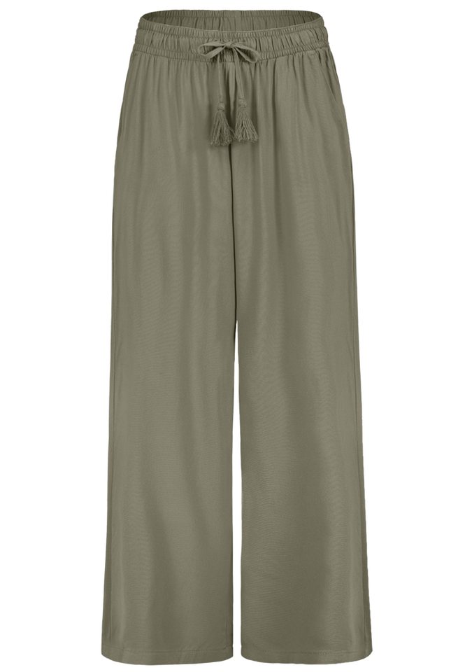 SUBLEVEL Chinos Damen Luftige Sommerhose Freizeit Weit geschnitten Stoffhose Musselin – Bild 4 von 5