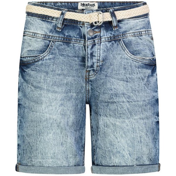 SUBLEVEL Jeansbermudas Damen Denim Bermuda mit Gürtel Sommerhose, Denim Bermuda, Shorts mit Gürtel