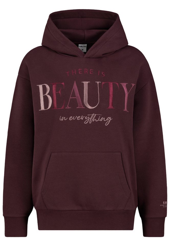SUBLEVEL Kapuzenpullover Damen Hoodie Kapuzenpullover bestickt Sweater, Kapuzensweatshirt mit Kängurutasche, mit Kapuze – Bild 4 von 5
