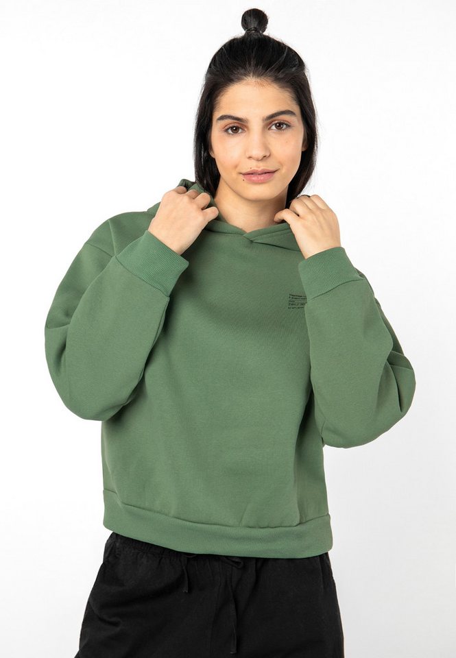SUBLEVEL Kapuzenpullover Hoodie Mini-Print Sweater, Kapuzensweatshirt mit seitl. Eingrifftaschen – Bild 4 von 5
