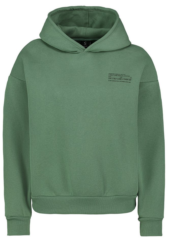 SUBLEVEL Kapuzenpullover Hoodie Mini-Print Sweater, Kapuzensweatshirt mit seitl. Eingrifftaschen – Bild 5 von 5