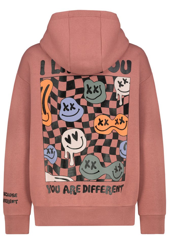 SUBLEVEL Kapuzenpullover Kapuzensweatshirt Backprint Sweater, Kapuzensweatshirt mit seitl. Eingrifftaschen – Bild 2 von 3