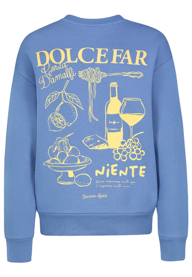 SUBLEVEL Longpullover mit Schriftzug Dolce Far Niente für Damen Viskose aus verbesserter Rohstoffbeschaffung, Baumwolle nachhaltig – Bild 2 von 4
