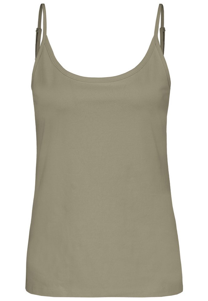 SUBLEVEL Shirttop Spaghettiträger-, einfarbig, Baumwolle, für Damen (4-tlg) Baumwolle Regular Fit Normal Ärmellos unifarben atmungsaktiv – Bild 2 von 5