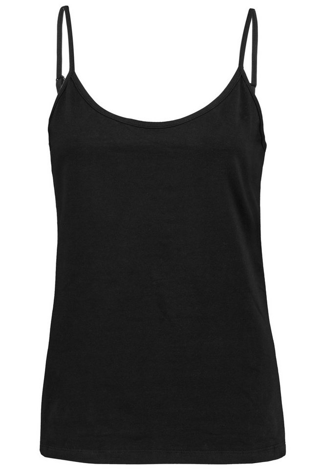 SUBLEVEL Shirttop Spaghettiträger-, einfarbig, Baumwolle, für Damen (4-tlg) Baumwolle Regular Fit Normal Ärmellos unifarben atmungsaktiv – Bild 3 von 5