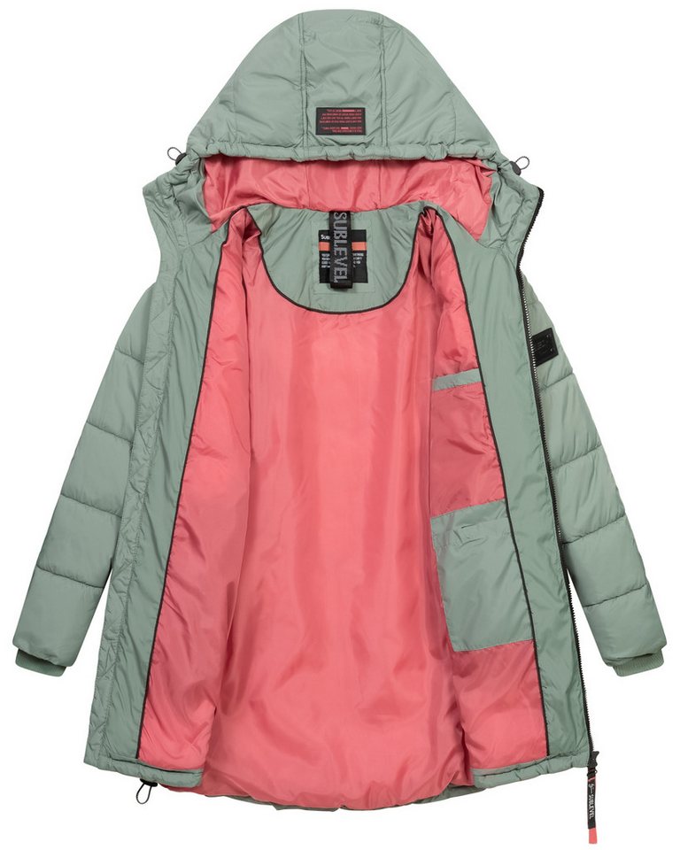 SUBLEVEL Steppjacke Damen Winter Jacke Mantel Parka Steppjacke Steppmantel Wintermantel – Bild 4 von 4