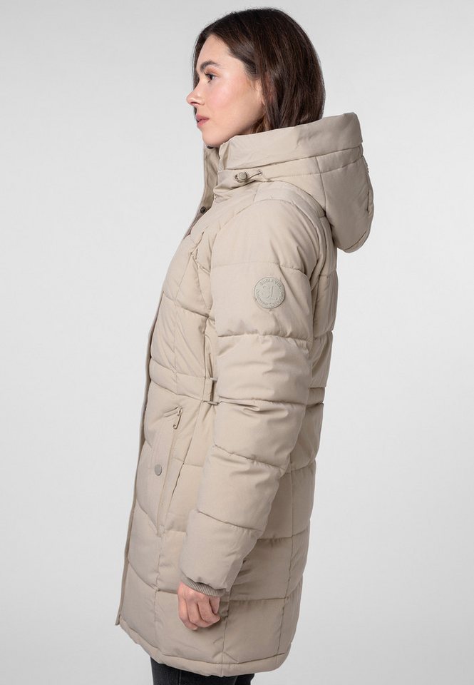 SUBLEVEL Wintermantel Damen Steppmantel mit Kapuze Steppdesign, Kapuze mit Tunnelzug, Rippbündchen mit Daumenloch – Bild 4 von 5