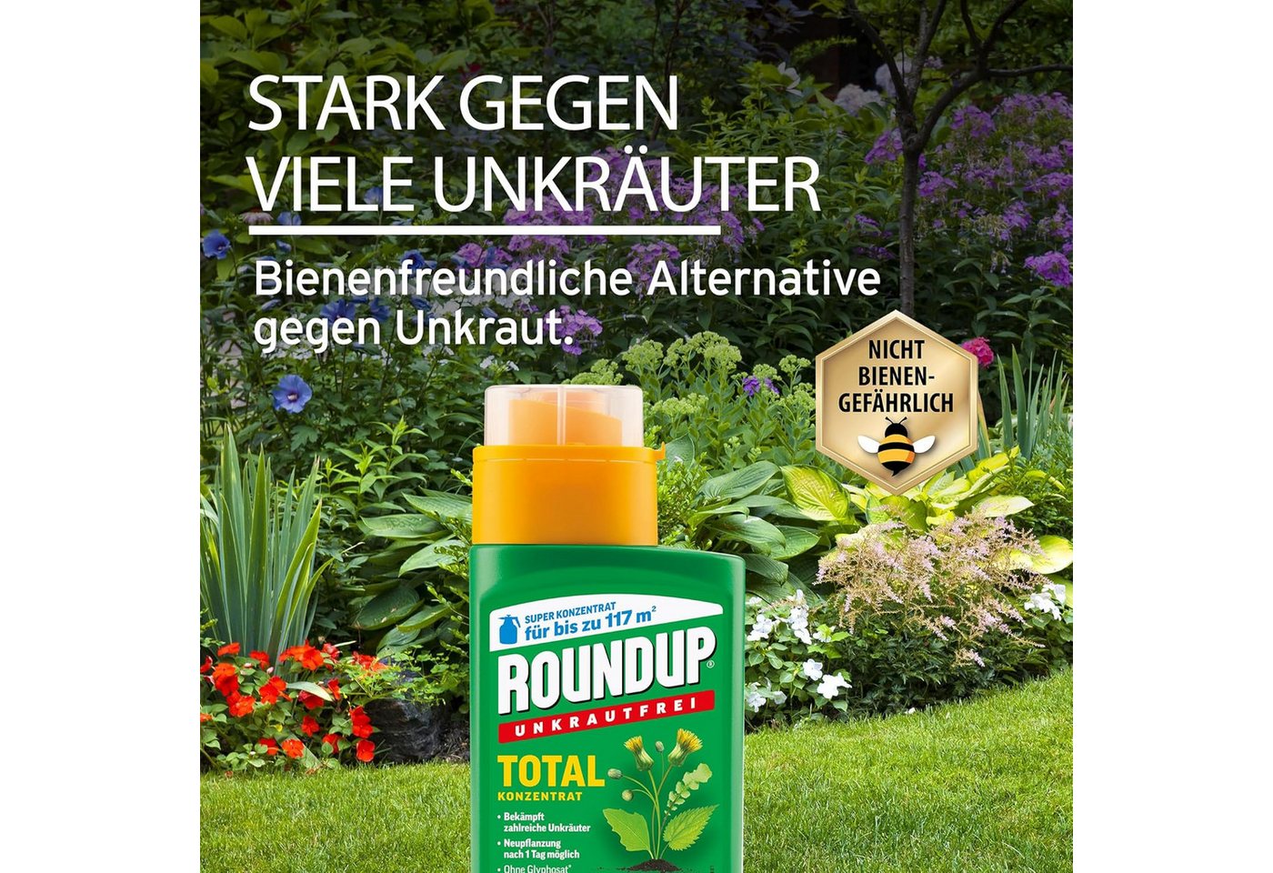 Substral Unkrautbekämpfungsmittel Roundup Total Konzentrat 270 ml Unkrautfrei Unkrautvernichter – Bild 4 von 5