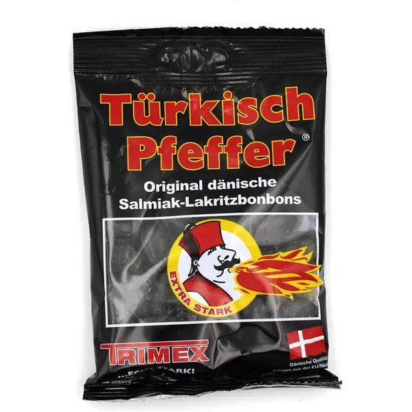 Süßigkeit, 1 x 100 g, Türkisch Pfeffer Lakritzbonbons Trimex