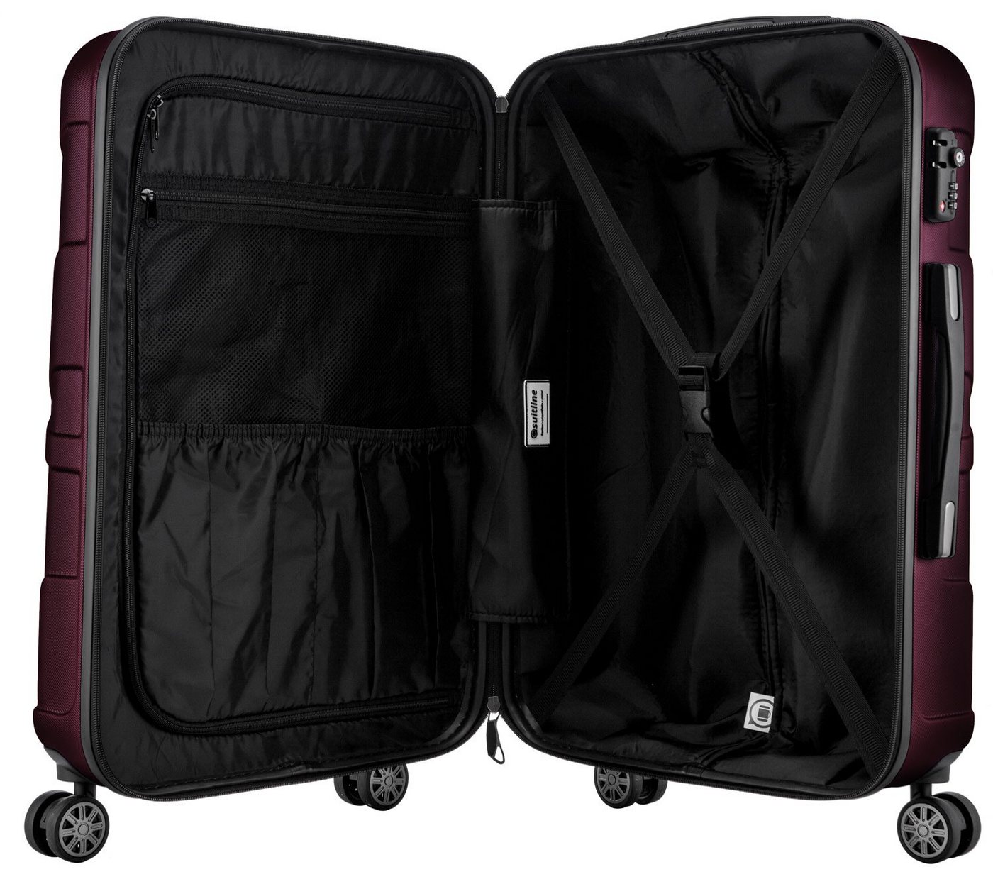 Suitline Handgepäckkoffer S1, 4 Rollen, Trolley 55x35x20 cm Bordgepäck Koffer Doppelrollen 34 L – Bild 3 von 5