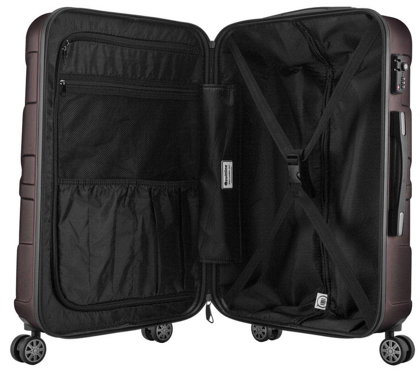 Suitline Handgepäckkoffer S1, 4 Rollen, Trolley 55x35x20 cm Bordgepäck Koffer Doppelrollen 34 L – Bild 4 von 5