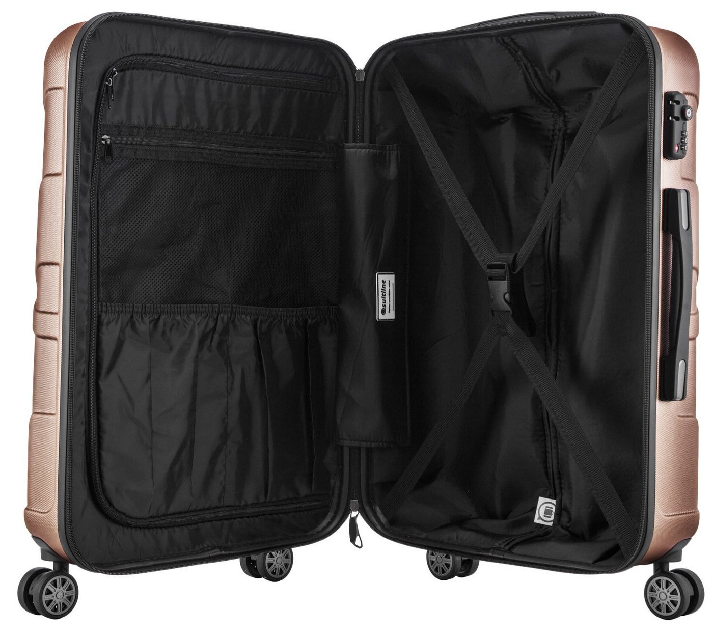 Suitline Handgepäckkoffer S1, 4 Rollen, Trolley 55x35x20 cm Bordgepäck Koffer Doppelrollen 34 L – Bild 5 von 5