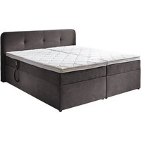 SUN GARDEN Bett in Boxspringoptik "Hobart", motorische Verstellung, mit Kopfteil, Topper, Stauraum (180 x 200 cm)