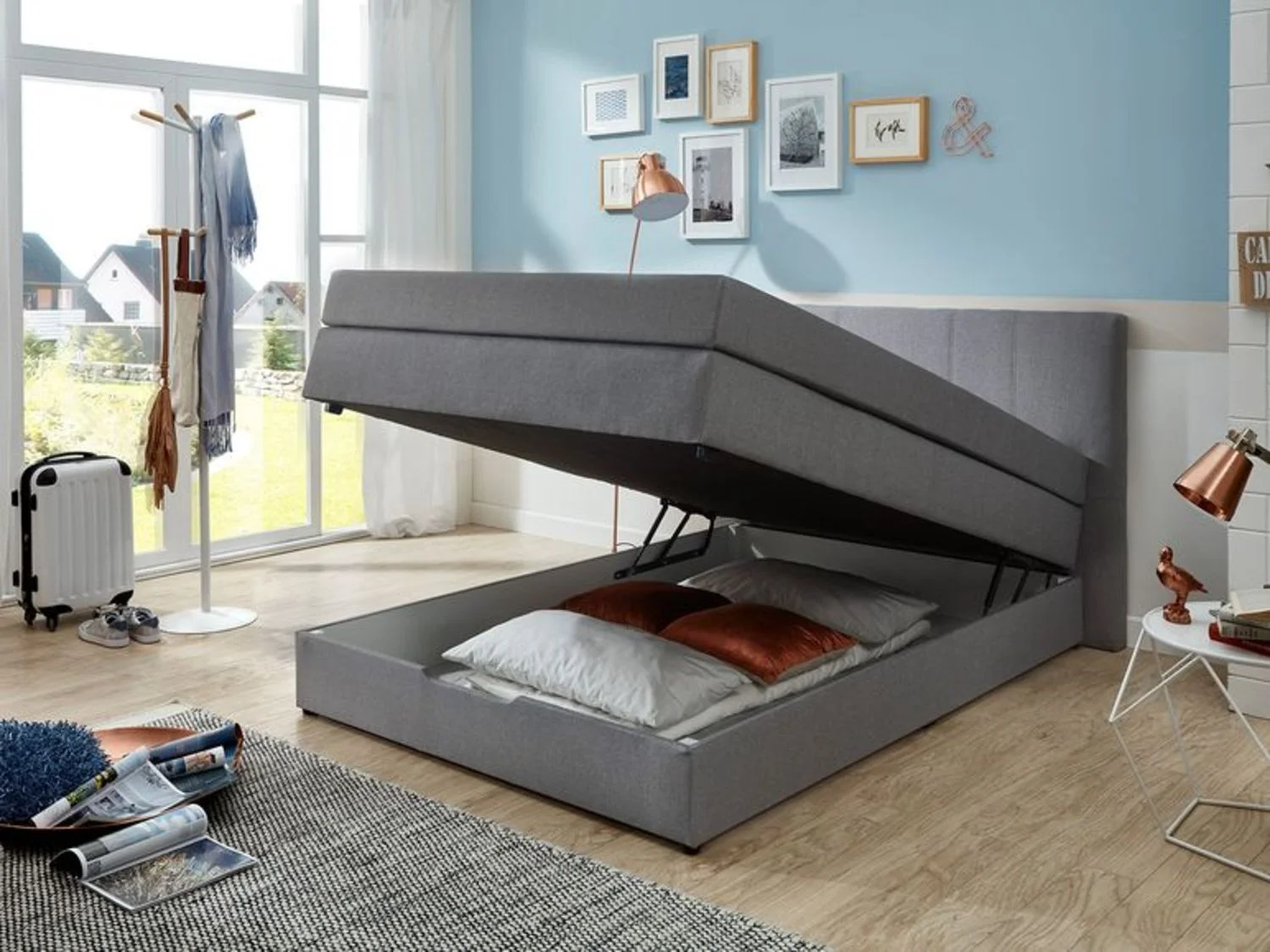 SUN GARDEN Boxspringbett Broome (Kieselgrau) – Bild 2 von 4