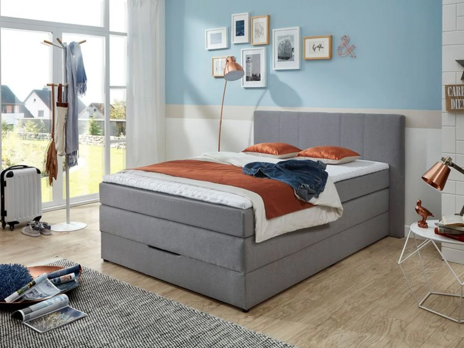SUN GARDEN Boxspringbett Broome (Kieselgrau) – Bild 3 von 4