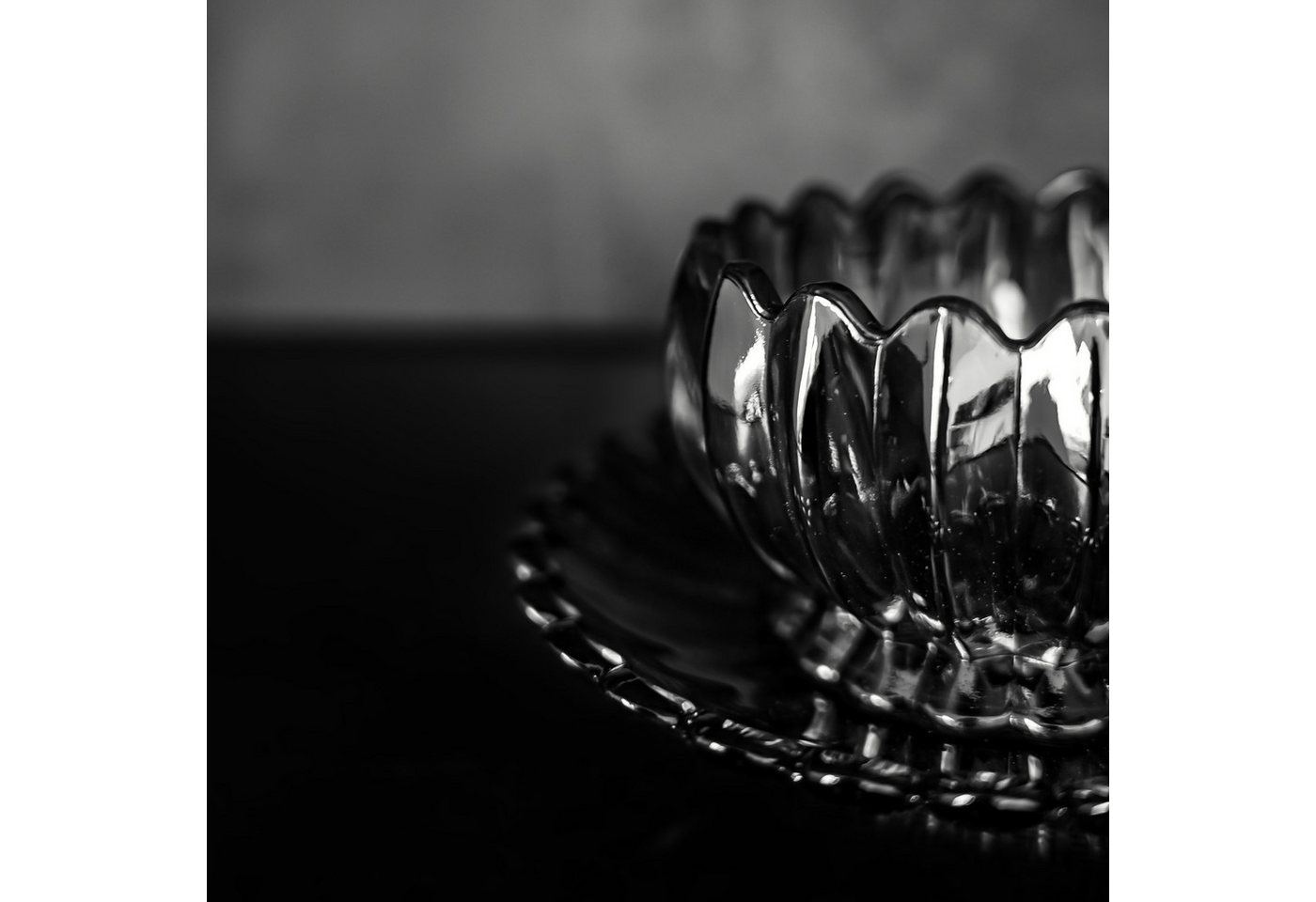 Sunay Dessertschale mit Unterteller, 12-teiliges Glasschalenset - Lotus Design, (12-tlg), Elegantes Design – Bild 5 von 5