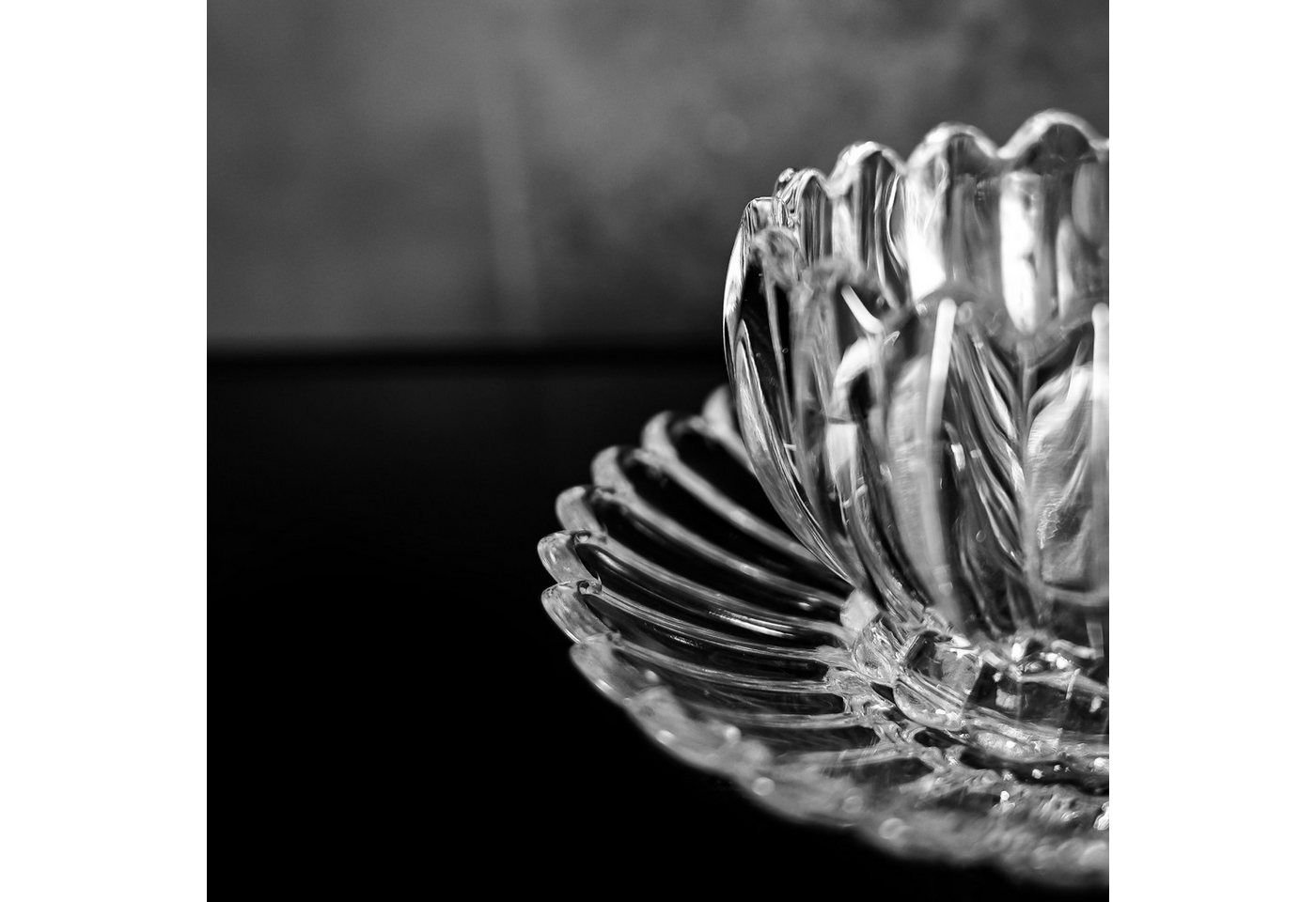 Sunay Dessertschale mit Unterteller, 12-teiliges Glasschalenset - Lotus Design, (12-tlg), Elegantes Design – Bild 5 von 5