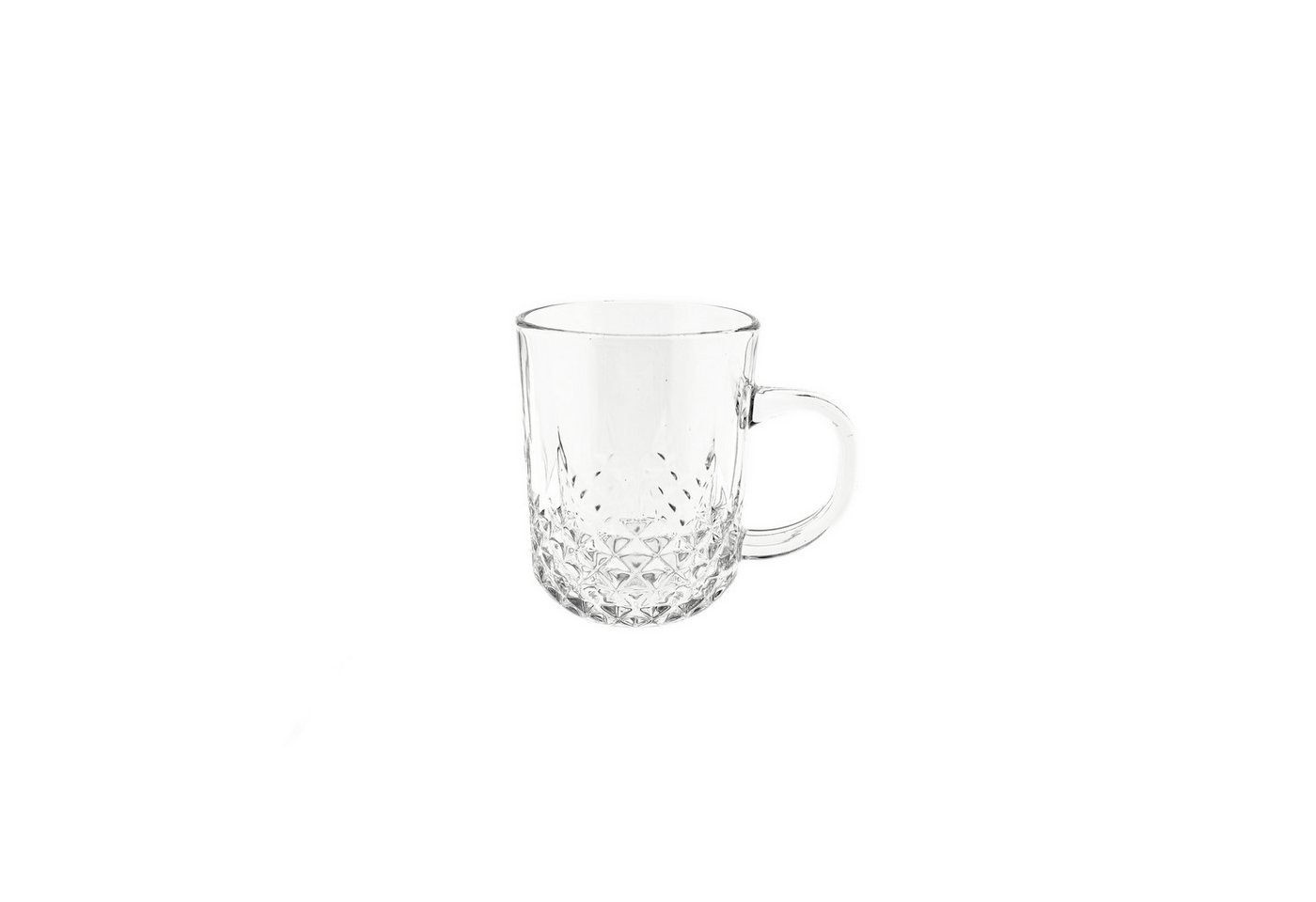 Sunay Gläser-Set 6er Set Henkelgläser mit dekorativem Diamantmuster, 240 ml, 6-tlg., Glas, 6-teilig, 240 ml – Bild 2 von 5