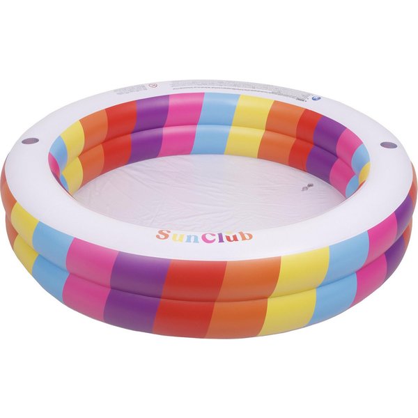 SunClub Planschbecken Kinderpool 187x42,5 cm, (Einzelpack, 1-tlg., aufblasbares Kinderbecken), 2-Ring Regenbogen Pool