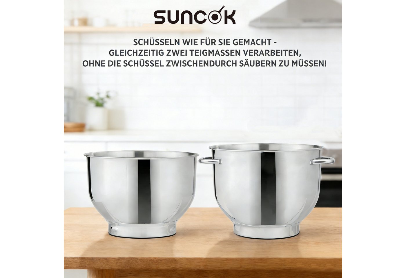 SUNCOK Küchenmaschine Multifunktionale Knetmaschine, 12-Geschwindigkeit, 59 Dezibel. geeignet zum Backen und Kneten von Teig, 1500 W, Elektrische Küchenmaschine – Bild 3 von 5