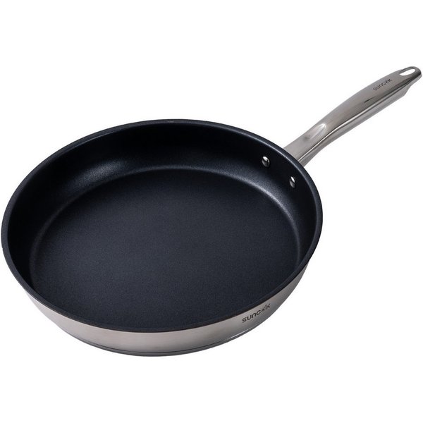SUNCOK Pfannen-Set Induktion, Bratpfannenset, Edelstahl 18/10 (Set, 1-tlg., je 1x Pfanne 24 cm, 2,2 l, 28 cm, 3,4 l), Induktionspfanne, Antihaftbeschichtung, Le