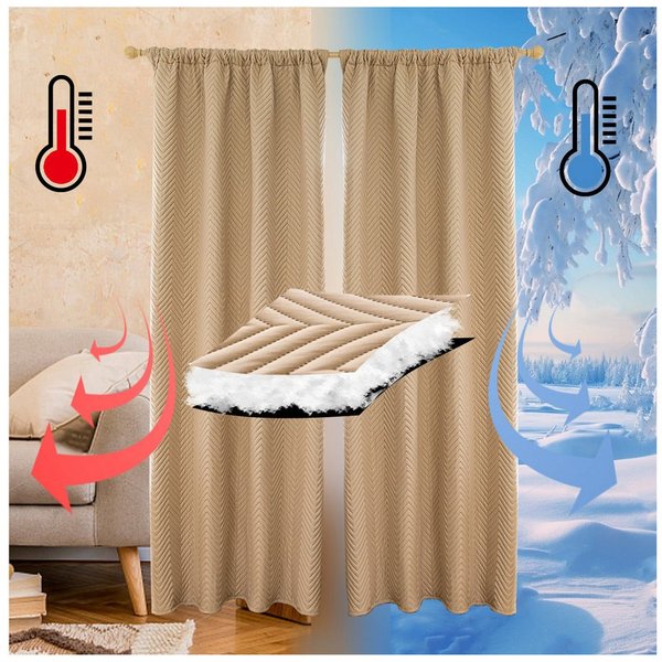 Sunicol Gardine 100% Blickdich Thermo Verdunkelungsvorhang mit Kräuselband (2 St), Winter Wärmeisolierend Türvorhang für Schlafzimmer Wohnzimmer