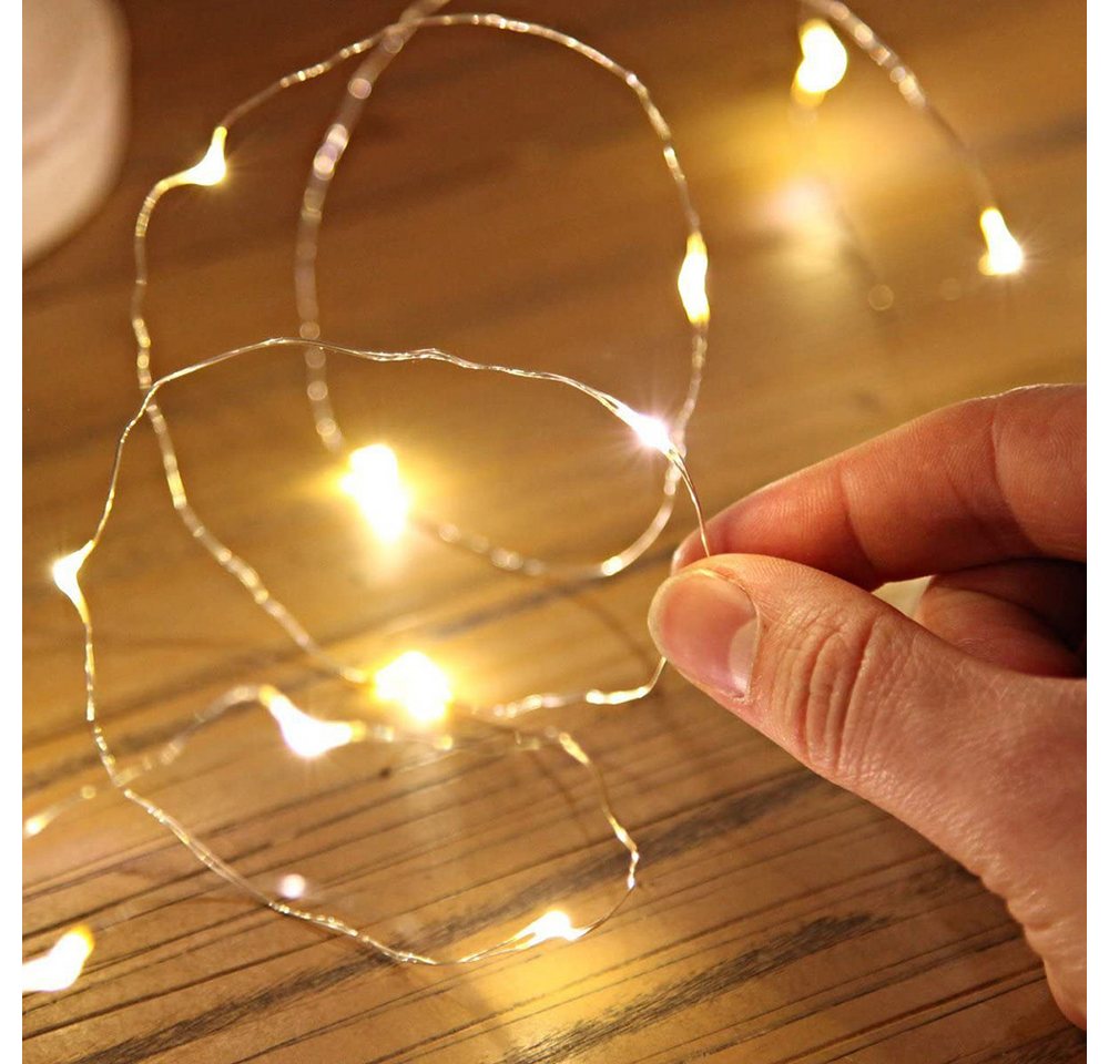 Sunicol LED-Lichterkette 2/3/5/10M, Kupferdraht, AA-Batterie, für Weihnachten Hochzeit Party – Bild 4 von 5