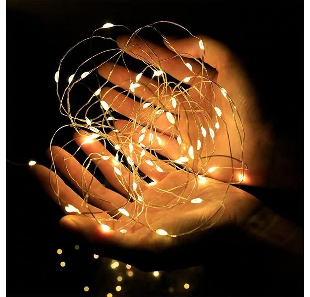Sunicol LED-Lichterkette 2/3/5/10M, Kupferdraht, AA-Batterie, für Weihnachten Hochzeit Party – Bild 5 von 5