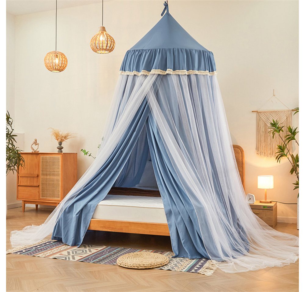 Sunicol Moskitonetz Doppelschicht Moskitonetz, Bett Baldachin, Lichtblockierung Kuppel, Faltbares Moskitonetz Bett für Kinderzimmer, Waschbar – Bild 4 von 5
