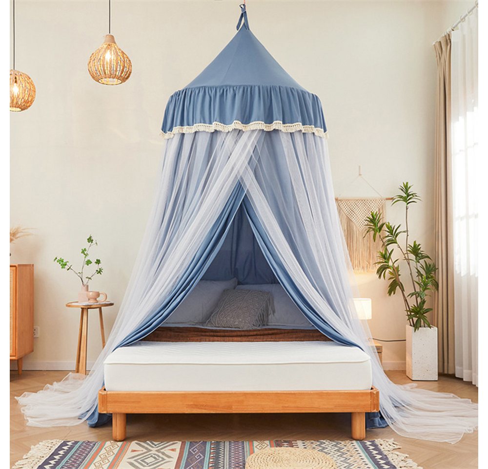 Sunicol Moskitonetz Doppelschicht Moskitonetz, Bett Baldachin, Lichtblockierung Kuppel, Faltbares Moskitonetz Bett für Kinderzimmer, Waschbar – Bild 5 von 5