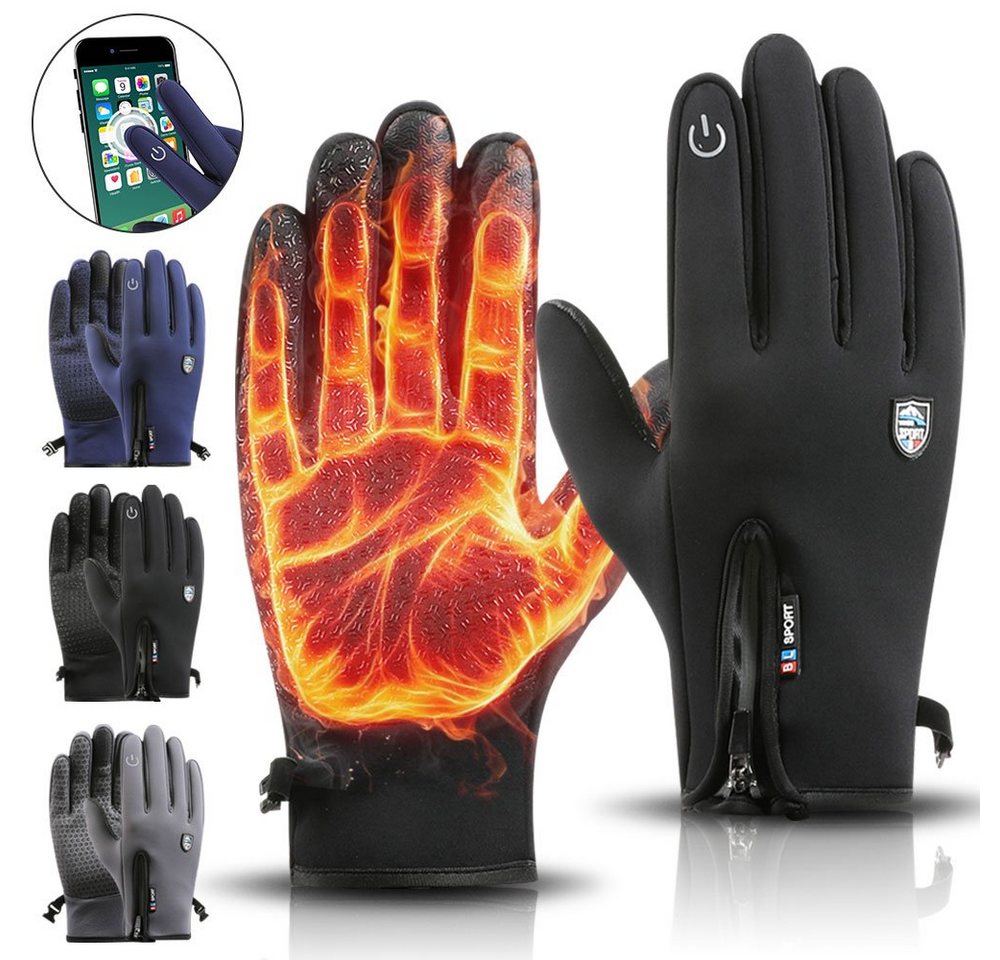 Sunicol Multisporthandschuhe Thermo Winterhandschuhe Touchscreen Fahrradhandschuhe Wasserdich Thermal Fleece, Winddicht Ski Sporthandschuhe für Damen Herren – Bild 2 von 5