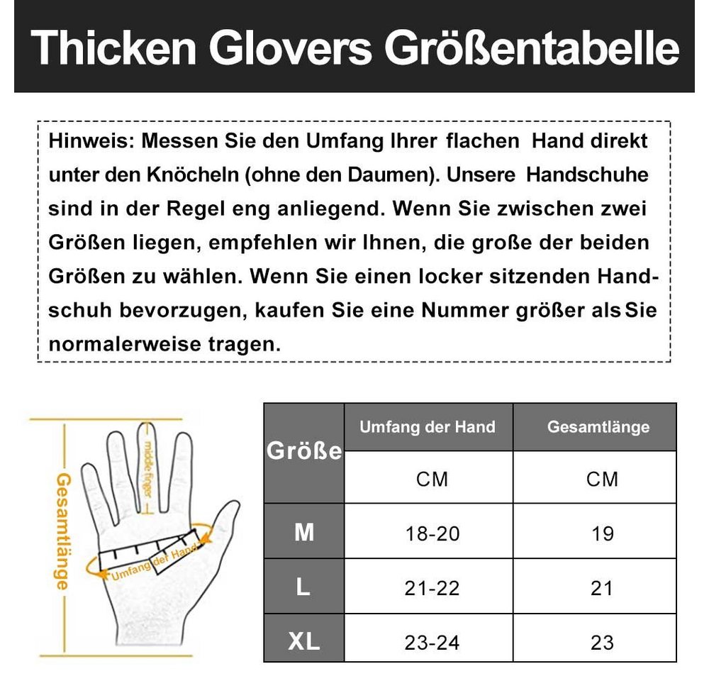 Sunicol Multisporthandschuhe Thermo Winterhandschuhe Touchscreen Fahrradhandschuhe Wasserdich Thermal Fleece, Winddicht Ski Sporthandschuhe für Damen Herren – Bild 3 von 5