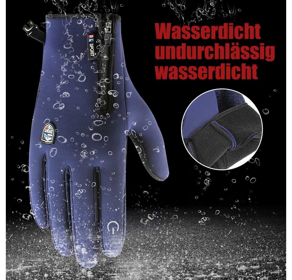 Sunicol Multisporthandschuhe Thermo Winterhandschuhe Touchscreen Fahrradhandschuhe Wasserdich Thermal Fleece, Winddicht Ski Sporthandschuhe für Damen Herren – Bild 5 von 5