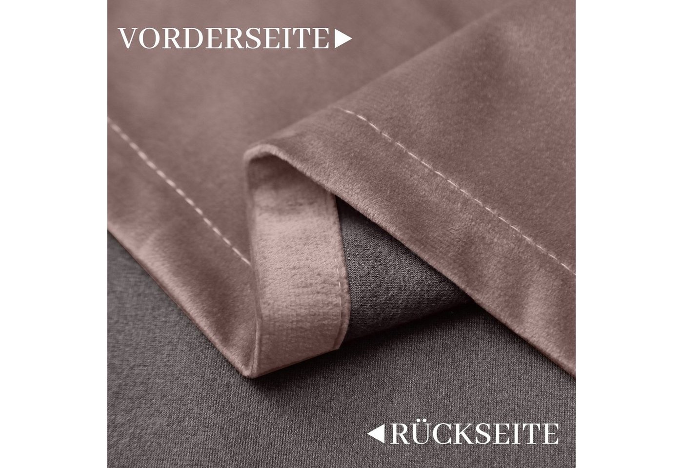 Sunicol Verdunkelungsvorhang Blickdicht Gardinen, Samt Verdunkelungsvorhang,Thermo,Akustik (2 St), abdunkelnd – Bild 5 von 5