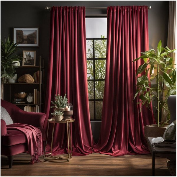 Sunicol Vorhang 2er Set Samtvorhänge Kräuselband Verdunkelungsvorhang, Blickdicht Velvet Gardinen für Schlafzimmer Wohnzimmer