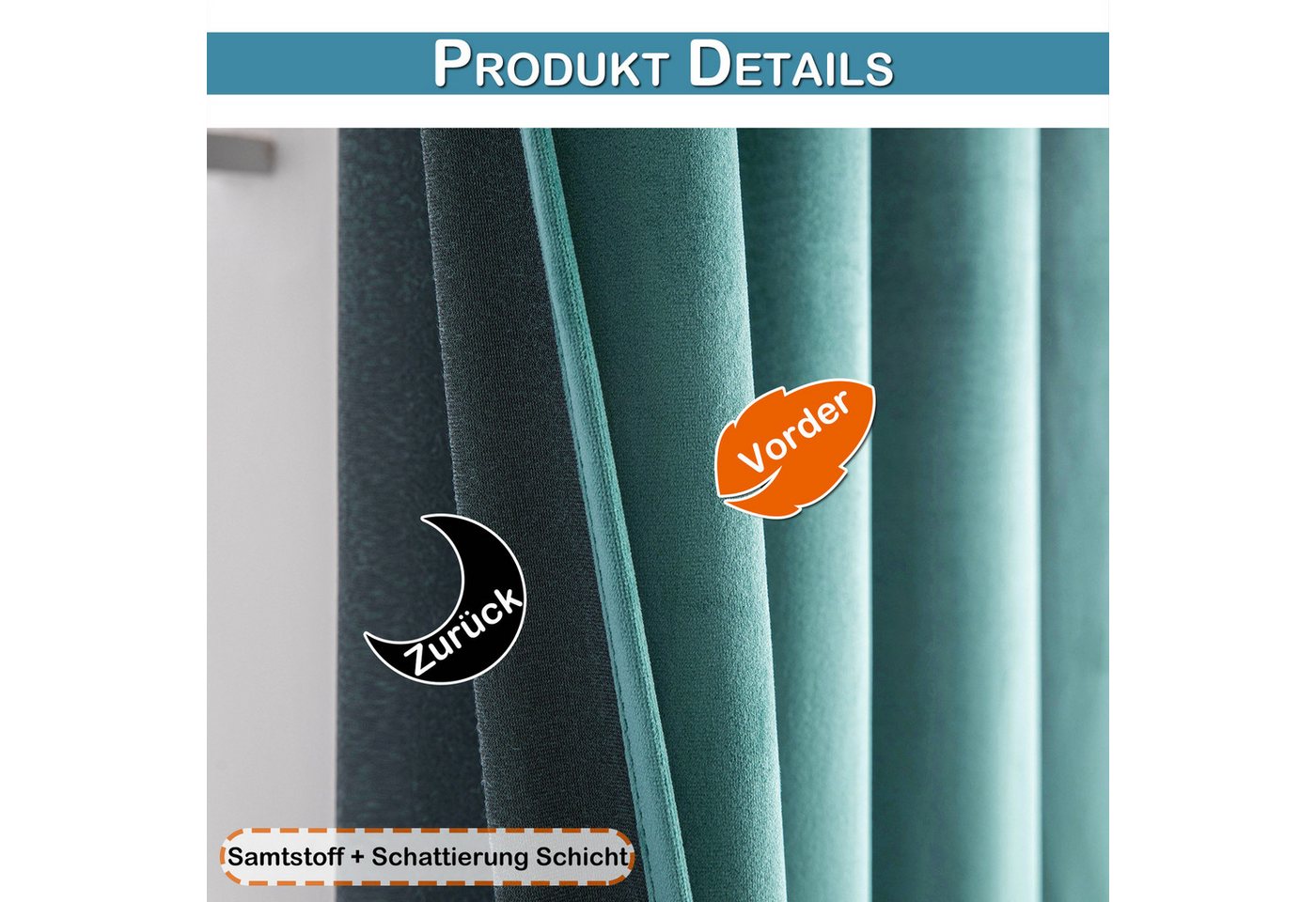 Sunicol Vorhang 2er Set Samtvorhänge Kräuselband Verdunkelungsvorhang, Blickdicht Velvet Gardinen für Schlafzimmer Wohnzimmer – Bild 2 von 5