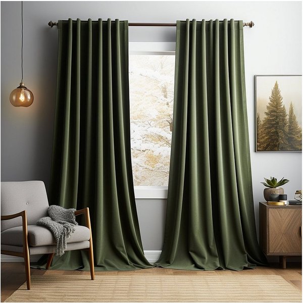 Sunicol Vorhang 2er Set Samtvorhänge Kräuselband Verdunkelungsvorhang, Blickdicht Velvet Gardinen für Schlafzimmer Wohnzimmer