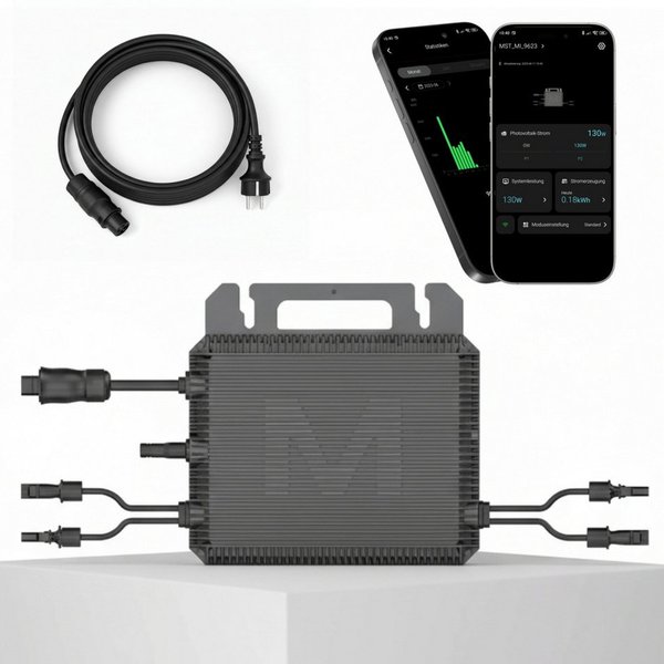 SUNNIVA Wechselrichter MARSTEK 800 W MST-MI0800, (2× MPPT, IP67 wetterfest, WiFi & App-Überwachung, Plug-&-Play Balkonkraftwerk Inverter)