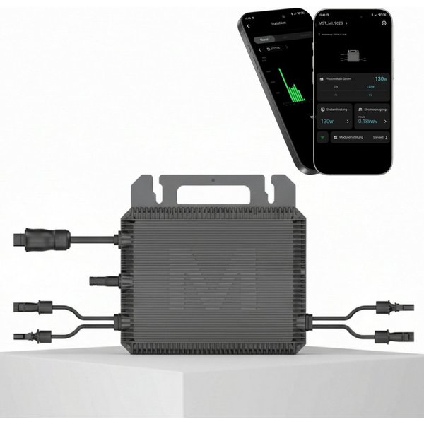 SUNNIVA Wechselrichter MARSTEK 800 W MST-MI0800, (2× MPPT, IP67 wetterfest, WiFi & App-Überwachung, Plug-&-Play Balkonkraftwerk Inverter)