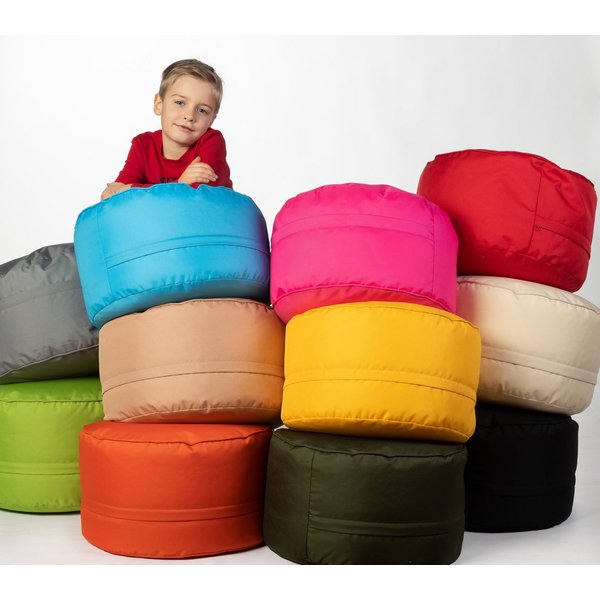 sunnypillow Sitzsack Runder Sitzpouf mit abnehmbarem Bezug, Sitzsack - Hocker rund 25 x 45 cm gelb