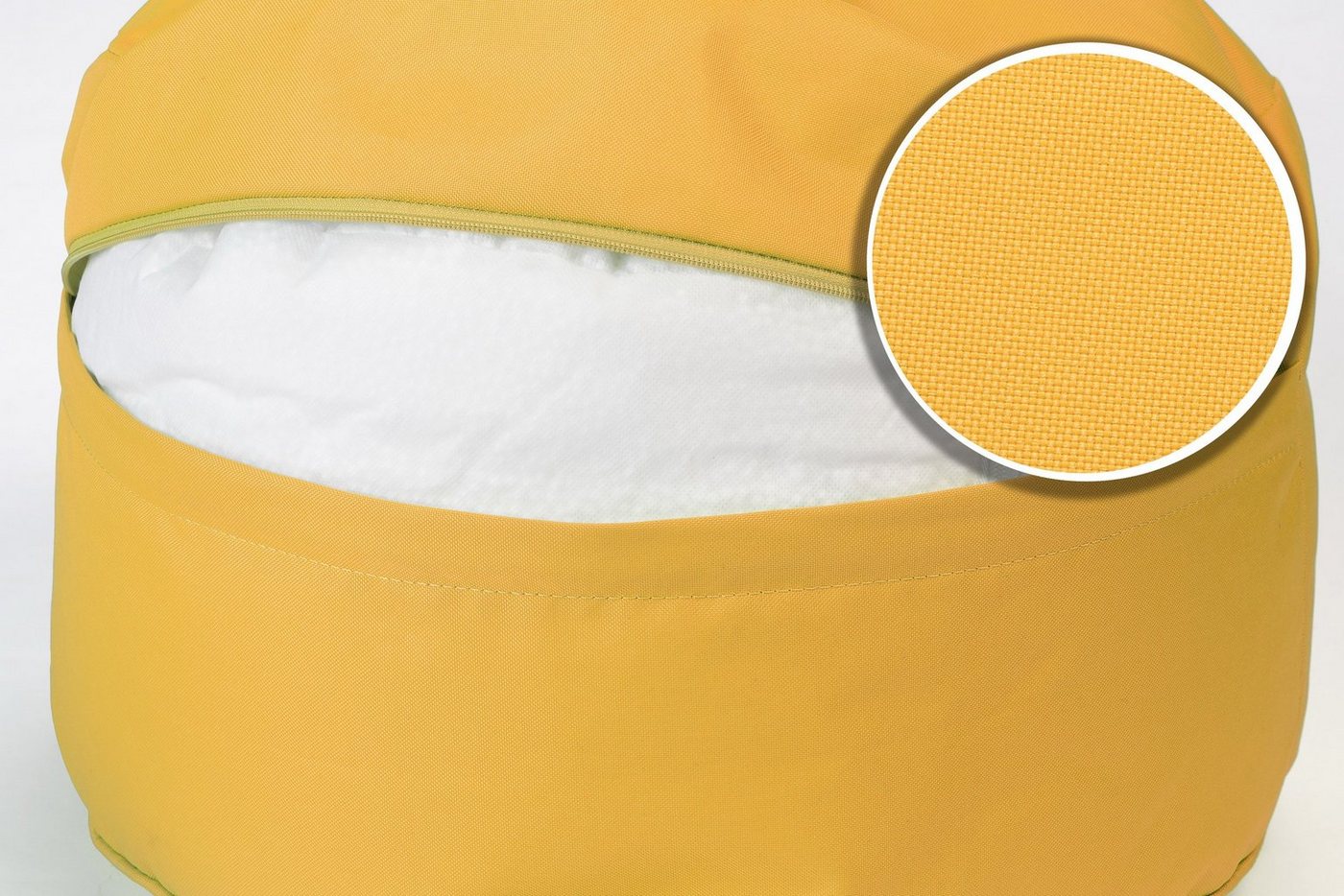 sunnypillow Sitzsack Runder Sitzpouf mit abnehmbarem Bezug, Sitzsack - Hocker rund 25 x 45 cm gelb – Bild 3 von 5