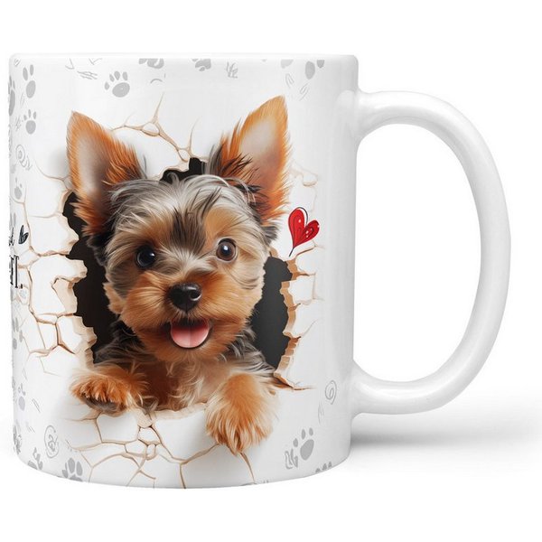 Sunnywall Tasse Yorkshire Terrier - Hund Hunderasse - Geschenk für Hundeliebhaber, Keramik, inkl. Geschenkkarte
