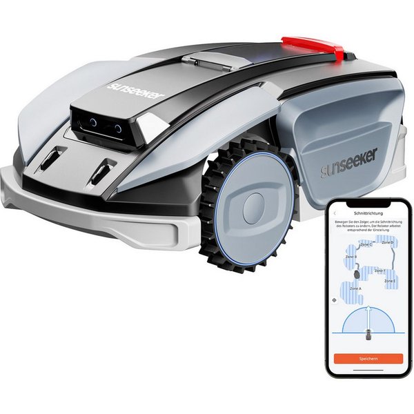 Sunseeker Rasenmähroboter S5, bis 1600 m² Rasenfläche, (Packung), AWD, RTK+Vision, KI Kartierung, 60% Steigung, App-Steuerung